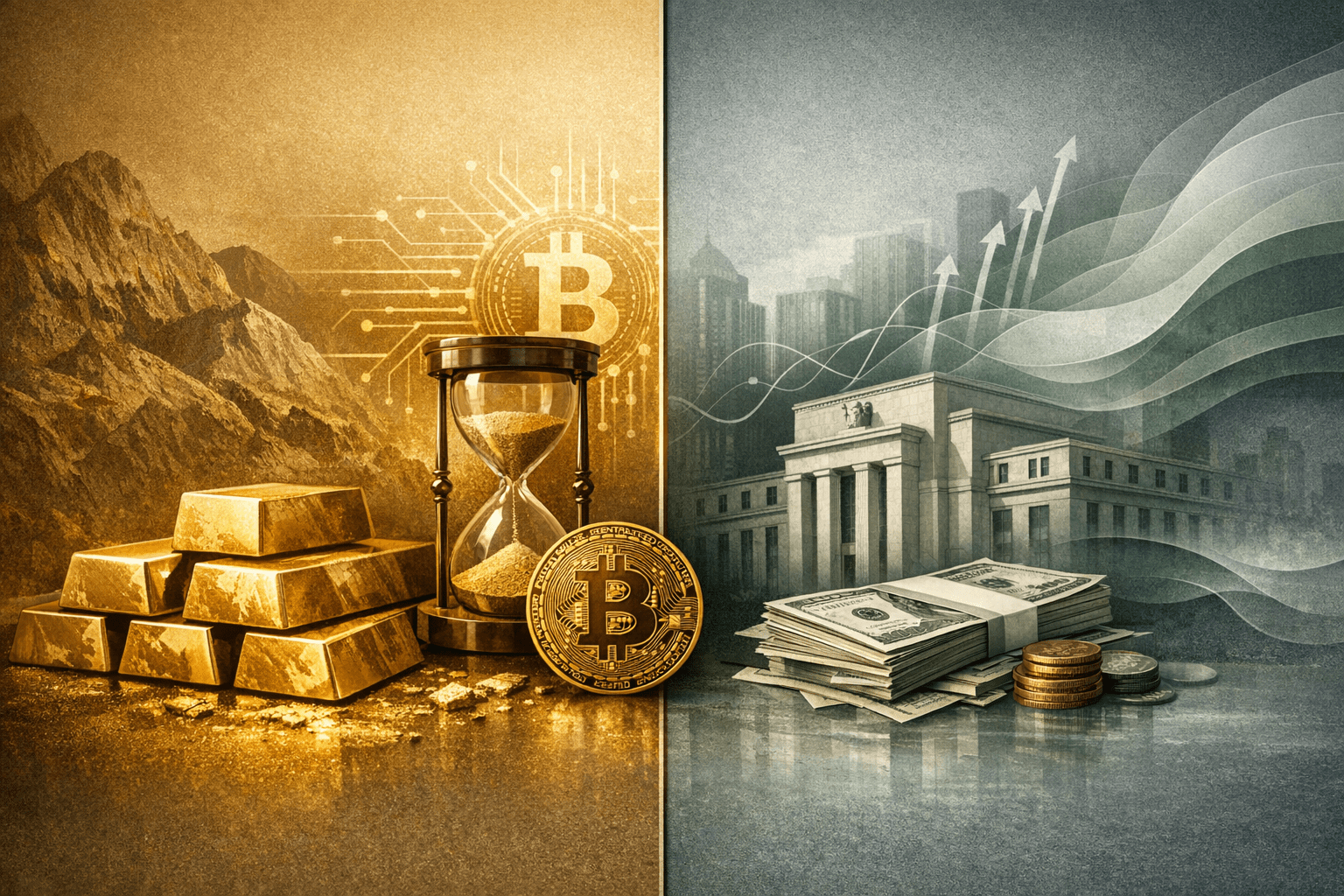 Comparison graphic contrasting sound money with expandable policy-managed money
