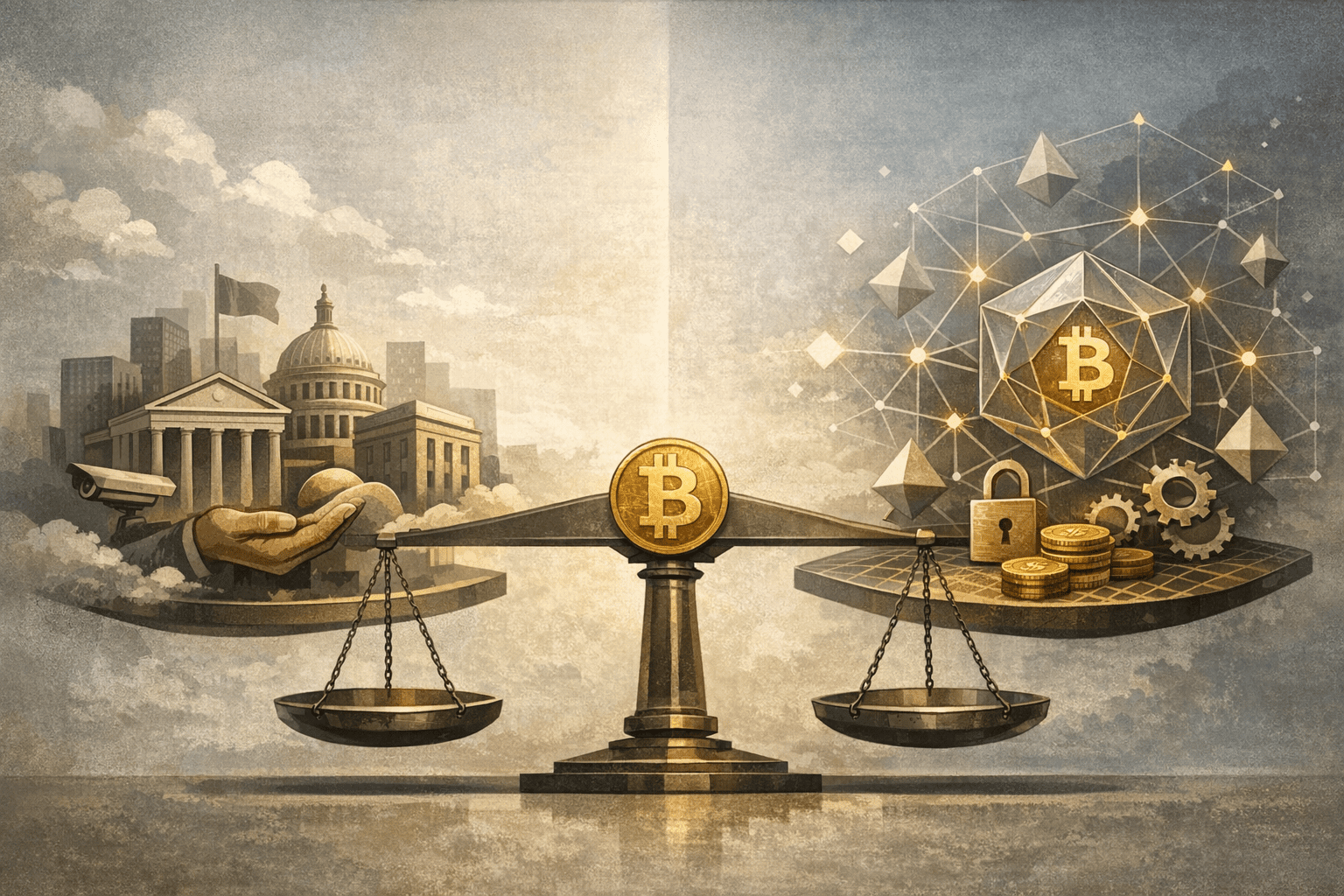 Conceptual illustration showing why the Bitcoin debate becomes emotional